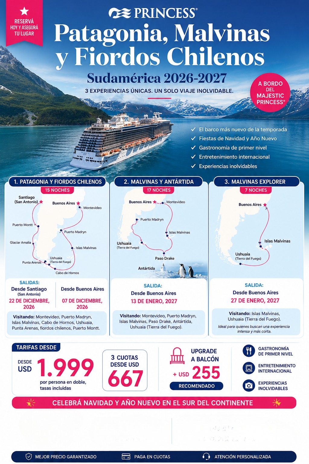 PATAGONIA, MALDIVAS Y FIORDOS CHILENOS